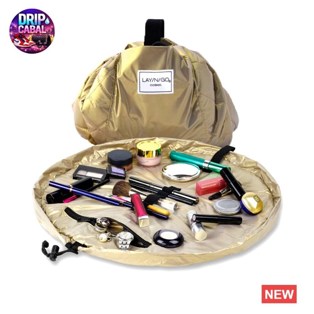 Drawstring Cosmetic Bag Organizer Portable Travel Toiletry Case with Zipper